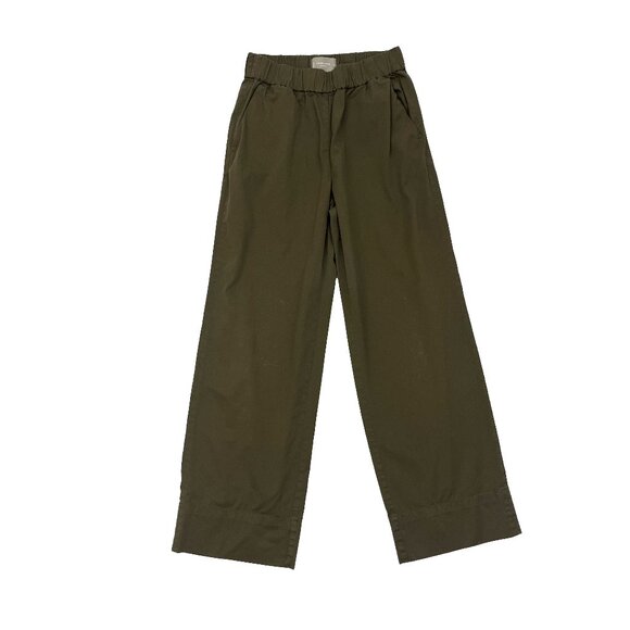 Everlane Pants - Everlane The Easy Pants Womens S Green Organic Cotton Wide Leg Pull On Stretch